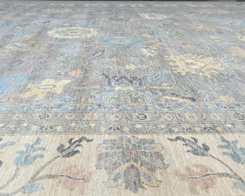 14x20 Zeigler Gray Afghan Hand Knotted Wool Area Rug
